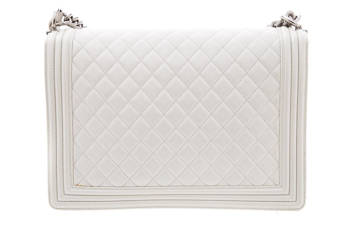 Chanel 2012 Limited Edition Iridescent White XL Boybag