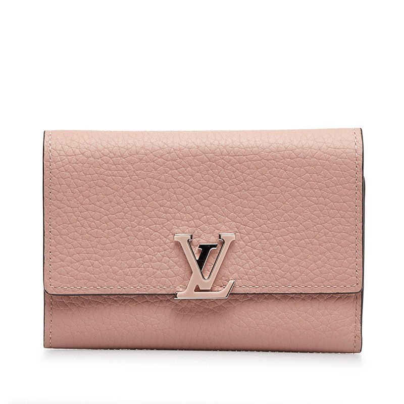 Louis Vuitton Portfolio Capsicum Compact Three Folded Wallet M62156 Pink Trion Leather  Louis Vuitton