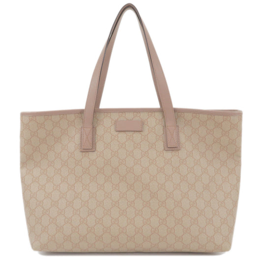 GUCCI GG Supreme Leather Sholder Bag Tote Bag Beige Pink 211137