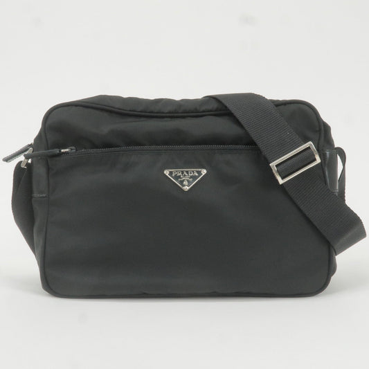 Prada Logo Nylon Leather Shoulder Bag NERO Black  BT0166