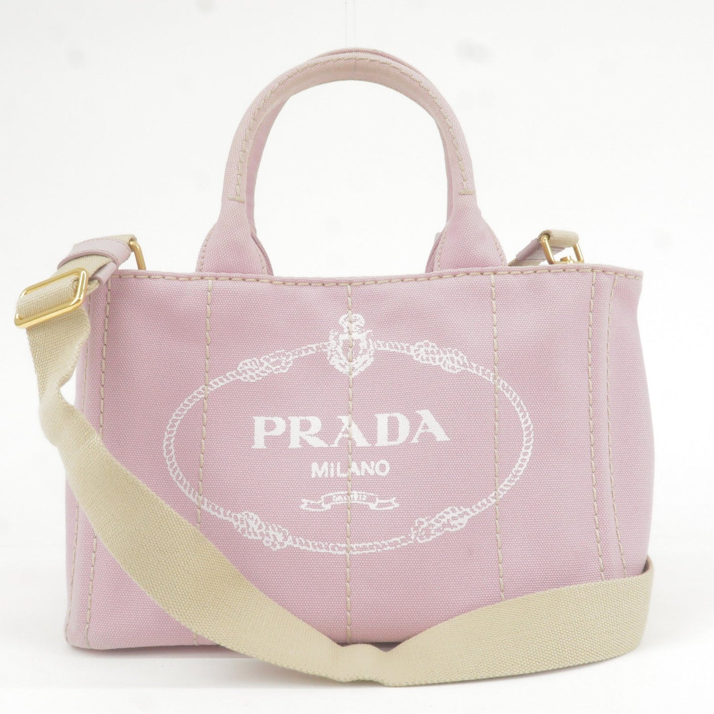 Prada Canapa Mini Canvas 2Way Bag Shoulder Bag Lavender 1BG439