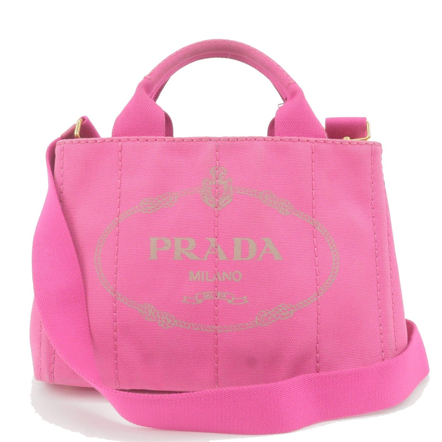 Prada Canapa Mini Canvas 2Way Bag Shoulder Bag Hand Bag Pink