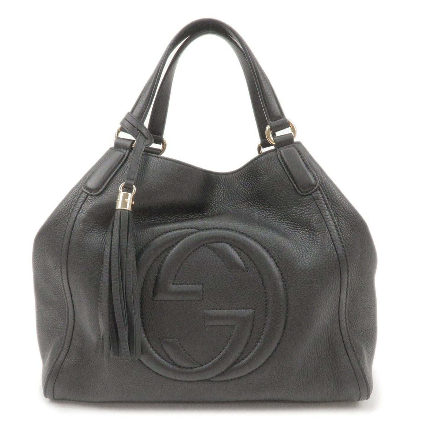 GUCCI SOHO Cellarius Leather Tote Bag Black 282309