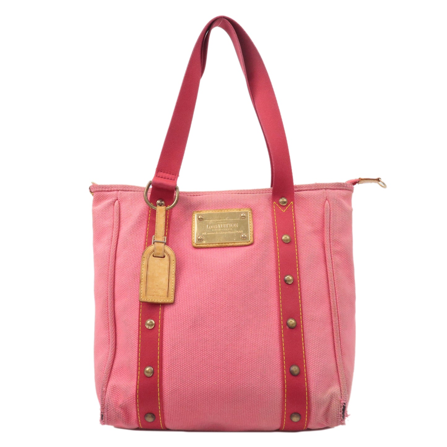 Louis Vuitton Antigua Cabas MM Canvas Tote Bag Rose M40085