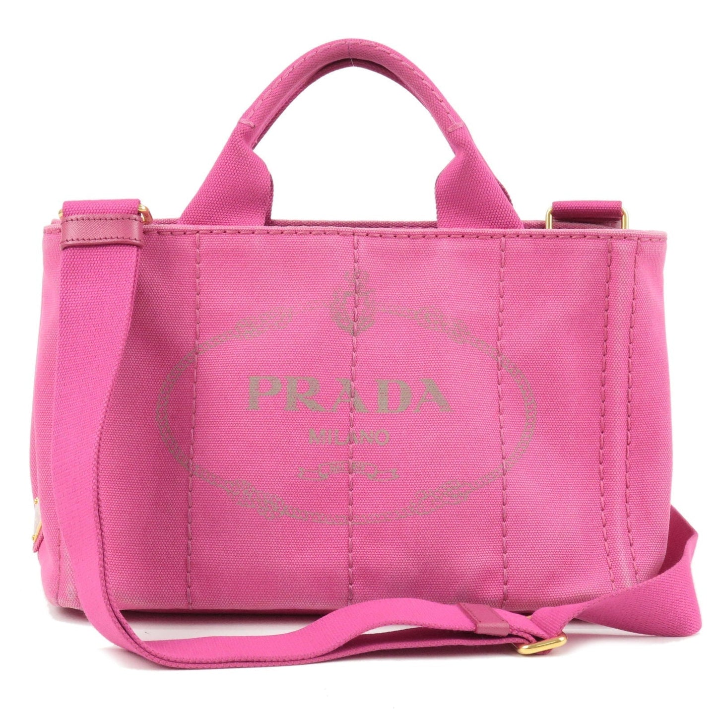 Prada Canapa Mini Canvas 2Way Bag Shoulder Bag Hand Bag Pink