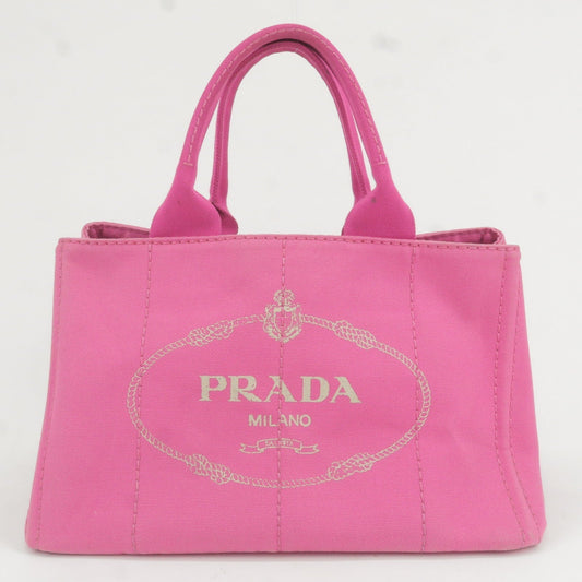 Prada Canapa Canvas Tote Bag Hand Bag Pink BN1877