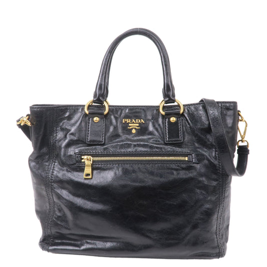 Prada Leather 2WAY Bag Shoulder Bag Hand Bag Black BN2151