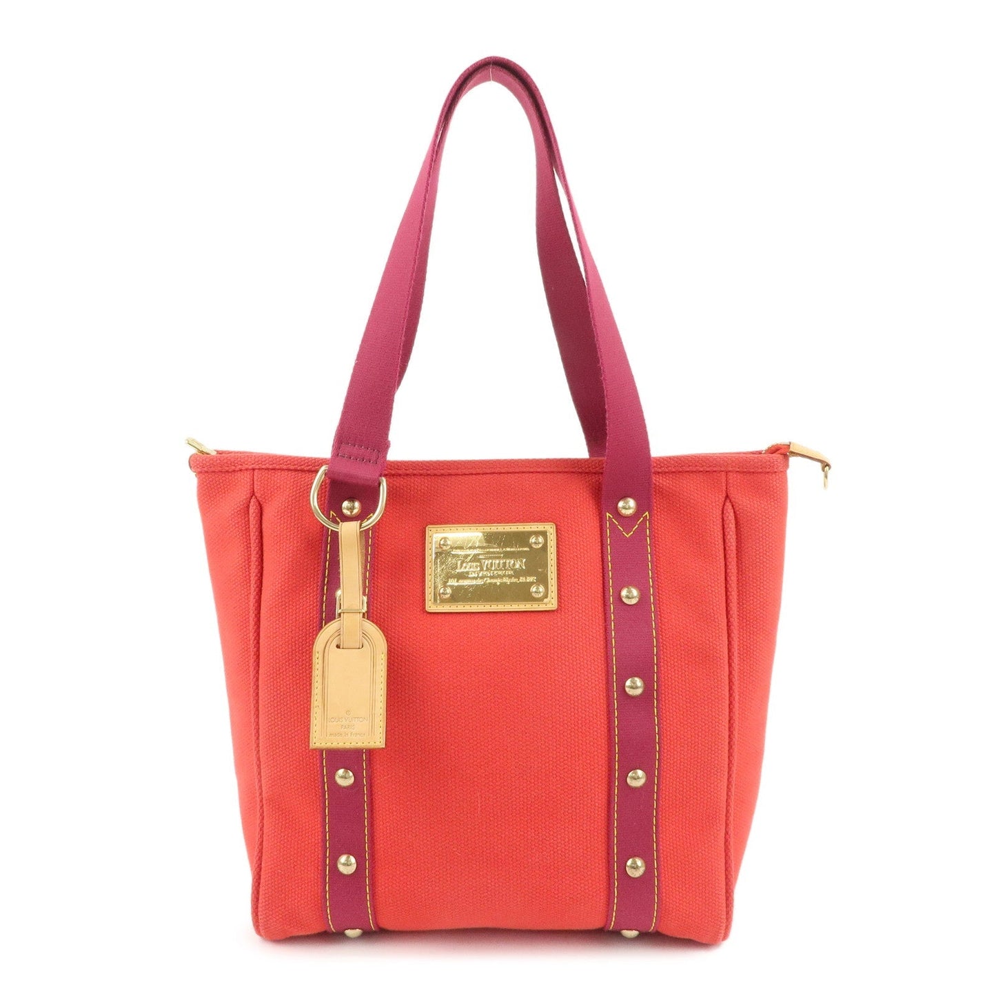 Louis Vuitton Antigua Cabas MM Tote Bag Hand Bag Rouge M40034