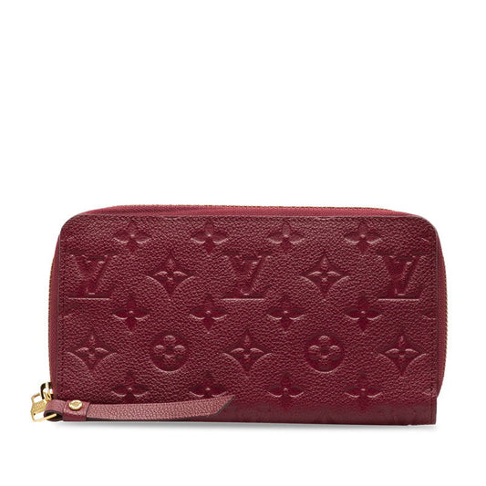 Louis Vuitton Round Zip Long Wallet M60359 Bordeaux Red Ladies