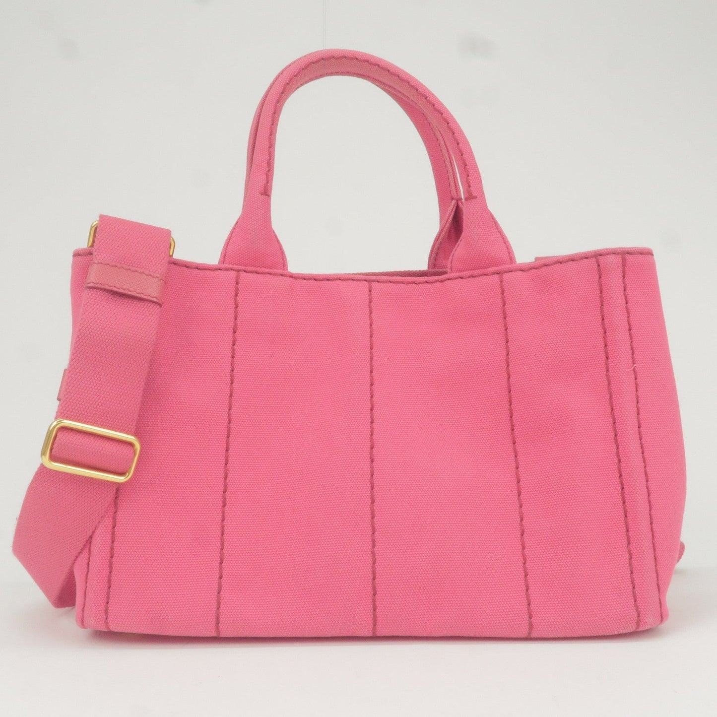 Prada Canapa Mini Canvas 2Way Bag Shoulder Bag Pink 1BG439