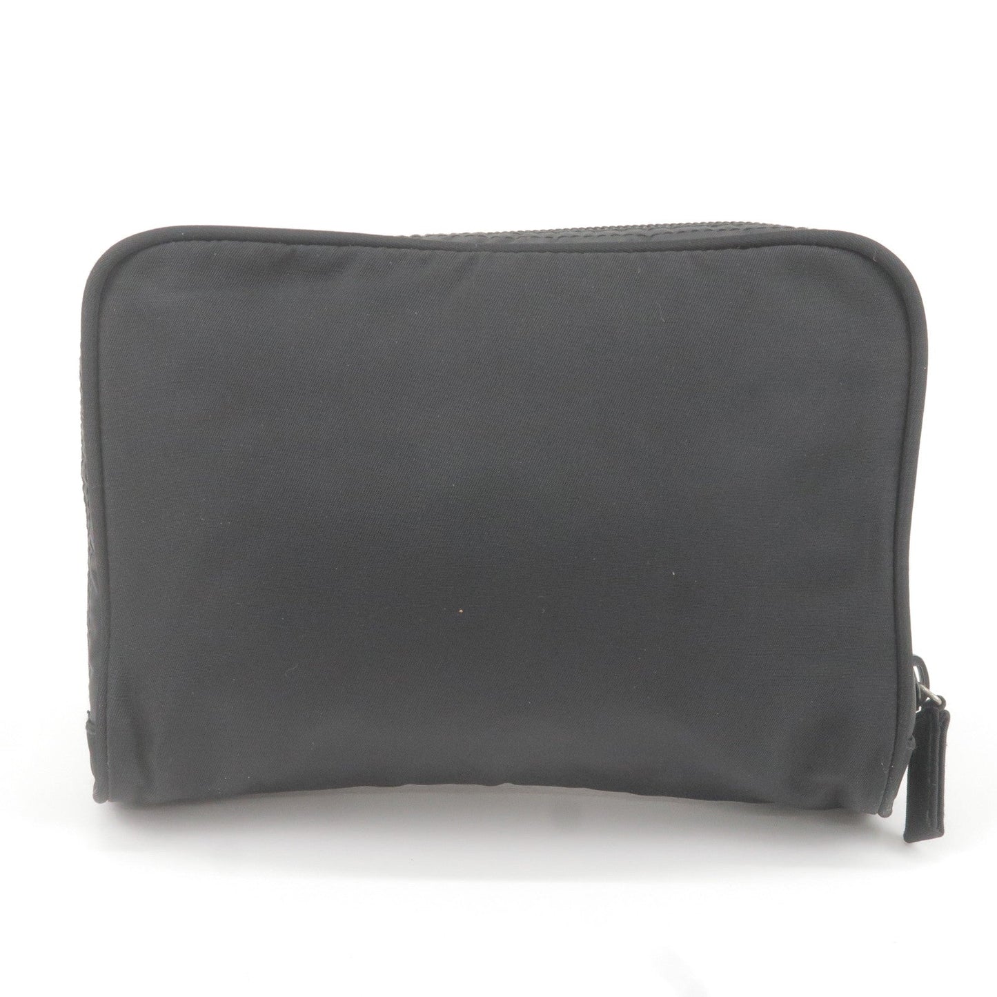 Prada Logo Nylon Cosmetic Pouch Clutch Bag NERO Black