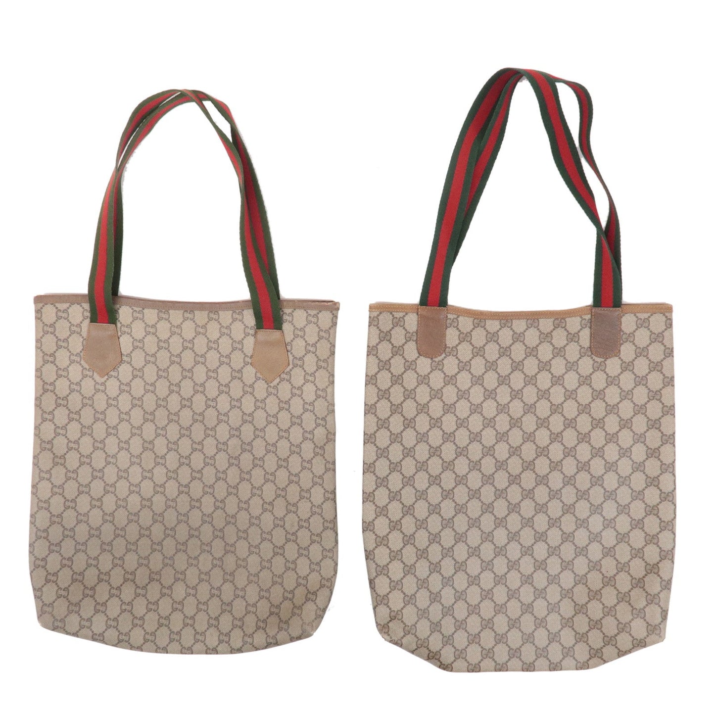 GUCCI Set of 2 Old Gucci Sherry GG Plus Leather Tote Bag 40.02.003