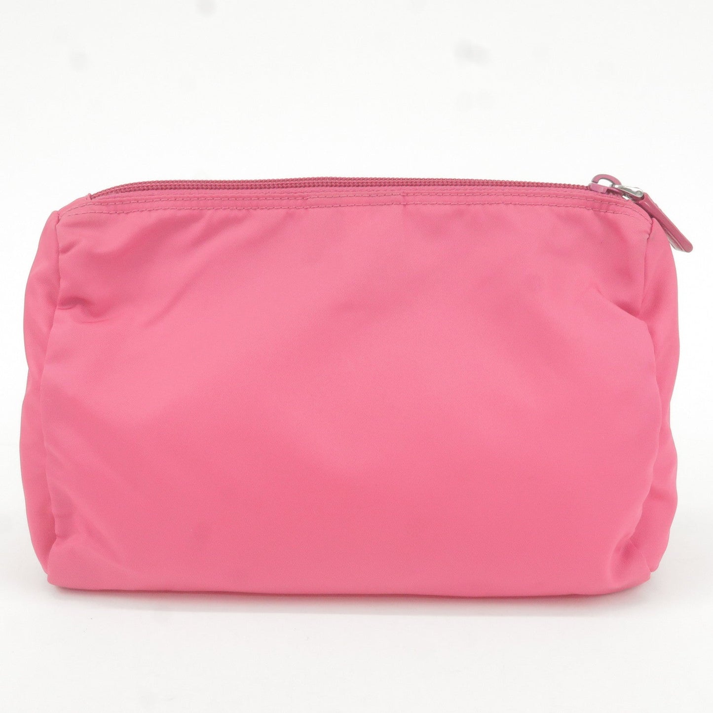 Prada Nylon Leather Cosmetic Pouch Clutch Bag Pink 1N0012