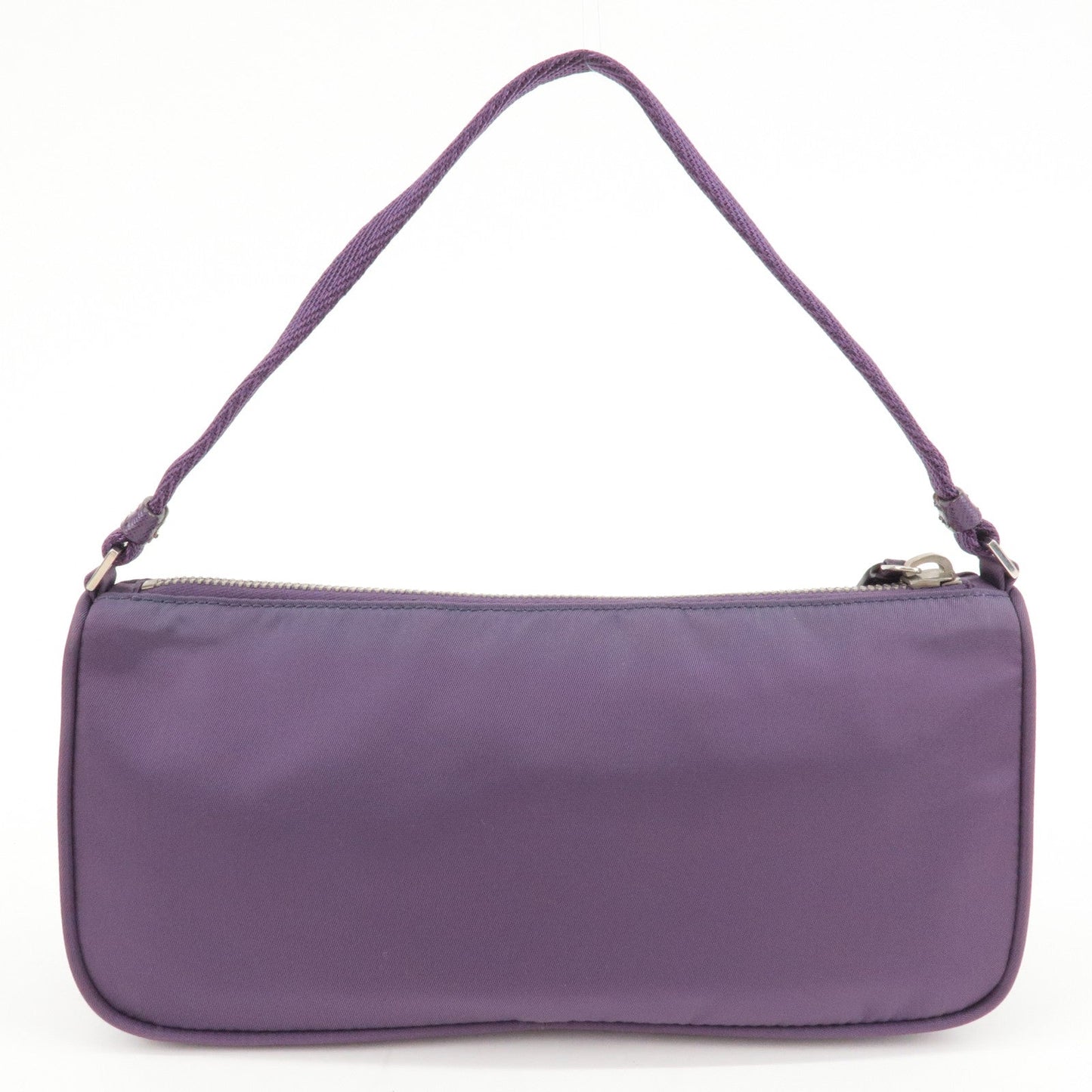 Prada Logo Nylon Hand Bag Purse Cosmetic Pouch Purple MV633