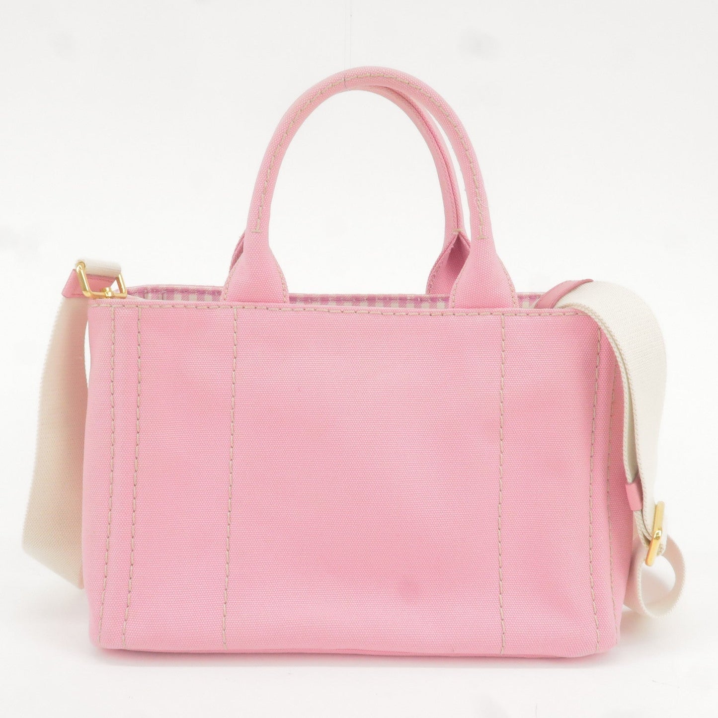 Prada Canapa Mini Canvas 2Way Bag Shoulder Bag Pink 1BG439