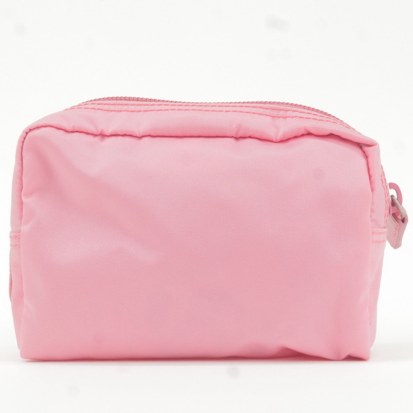 Prada Logo Nylon Leather Pouch Clutch Bag Pink MV340