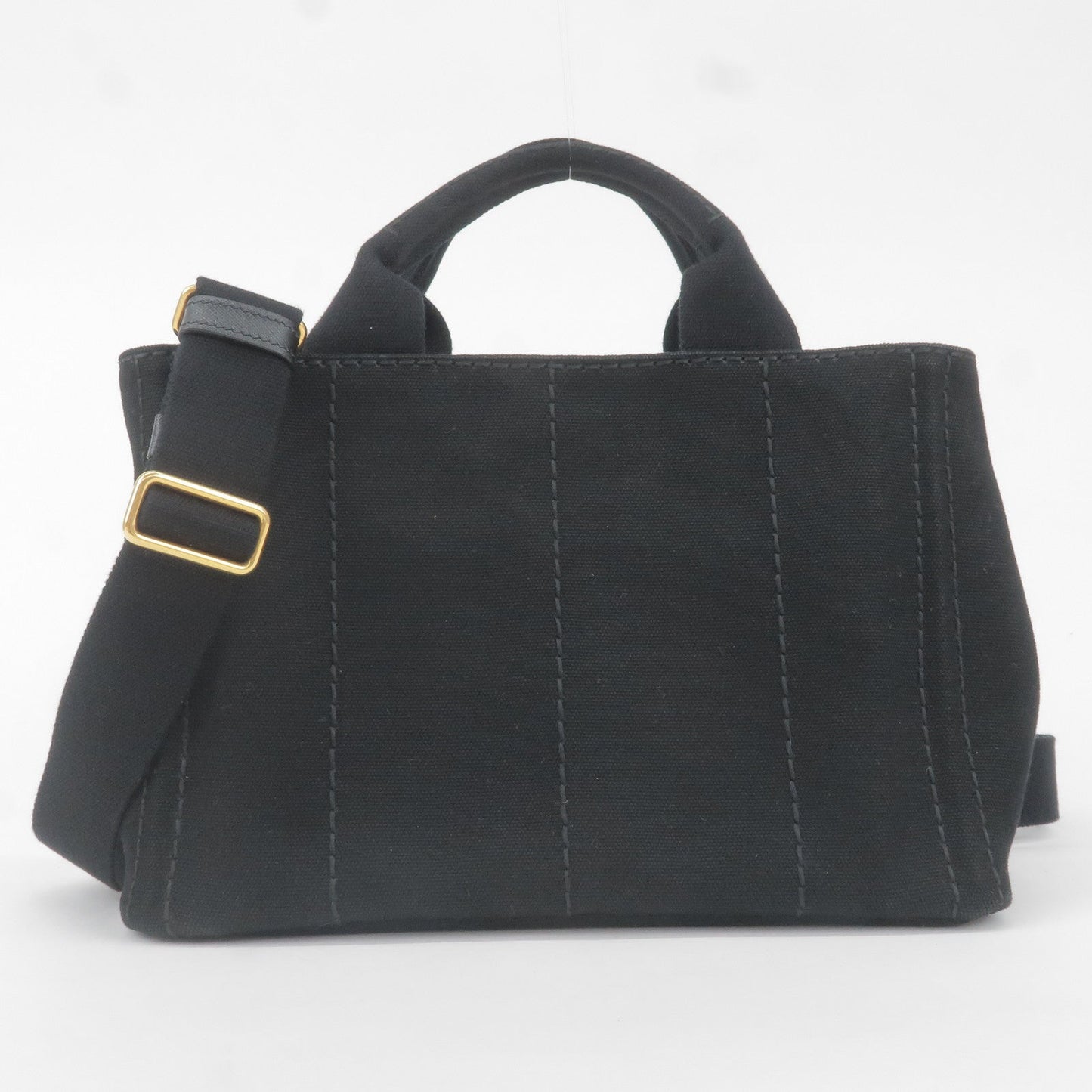 Prada Canapa Mini Canvas 2Way Bag Shoulder Bag Black B2439G