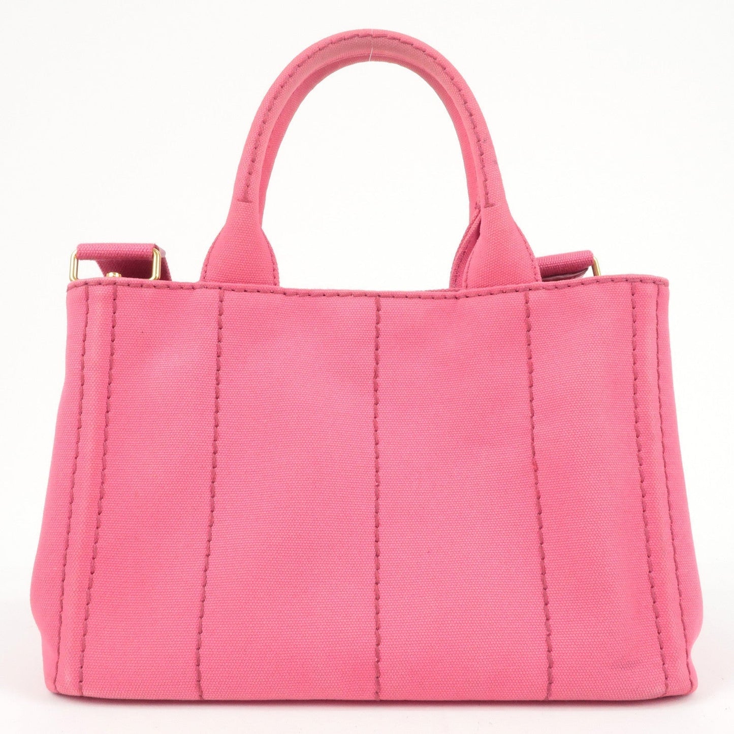 Prada Logo Canapa Mini Canvas 2Way Tote Bag Pink 1BG439