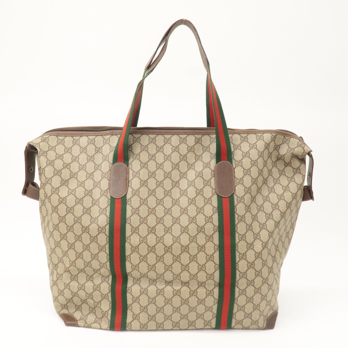 GUCCI Old Gucci Sherry GG Plus Leather Tote Bag 156.19.014