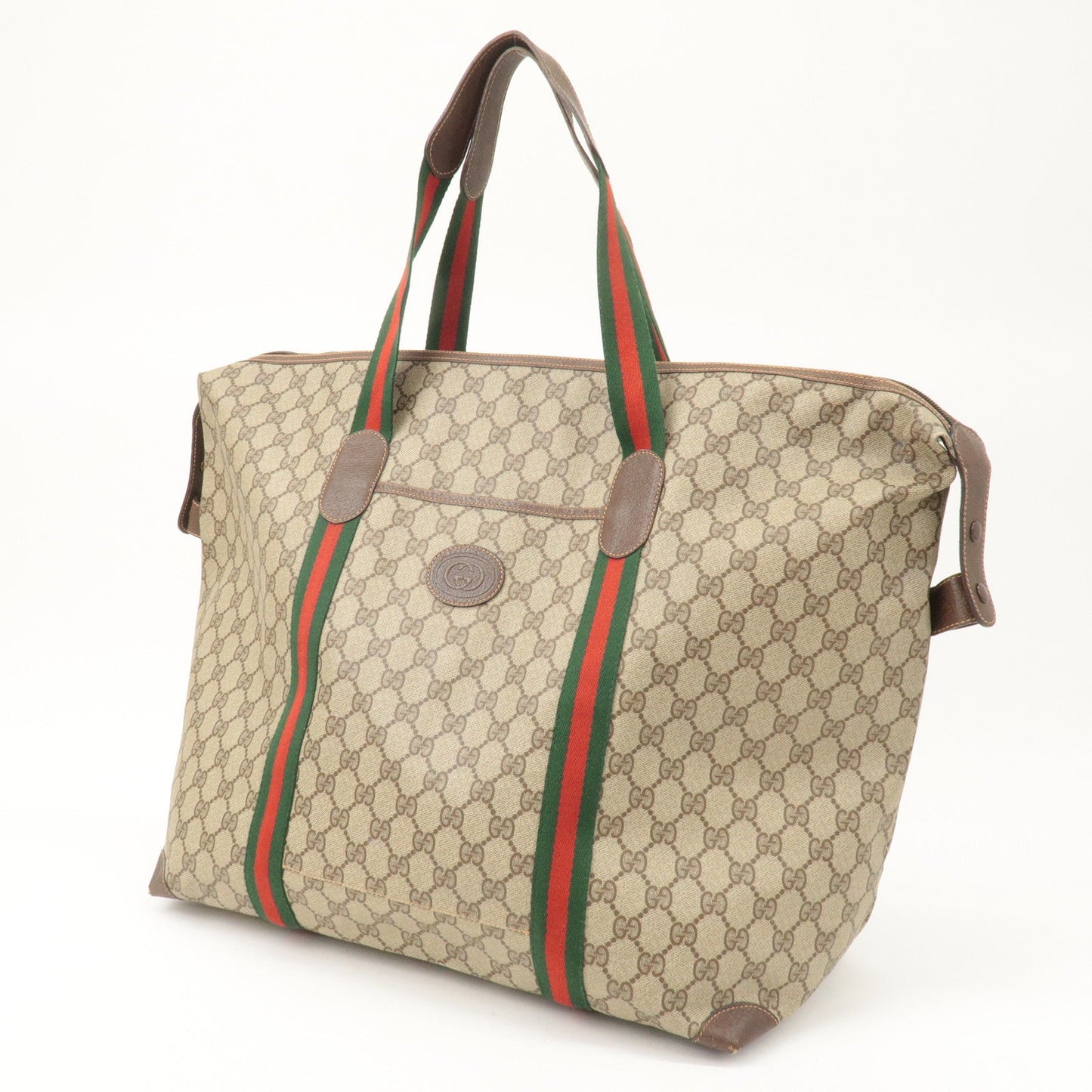 GUCCI Old Gucci Sherry GG Plus Leather Tote Bag 156.19.014