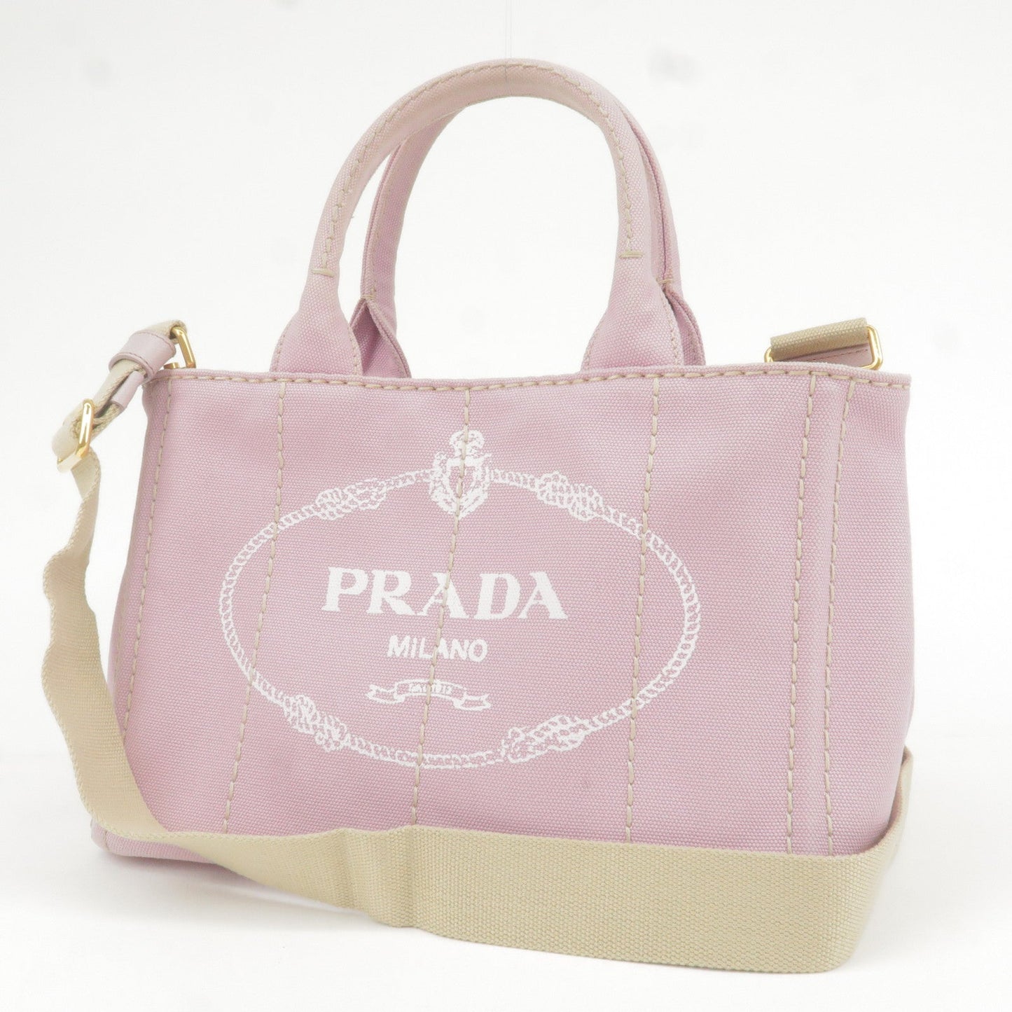 Prada Canapa Mini Canvas 2Way Bag Shoulder Bag Lavender 1BG439