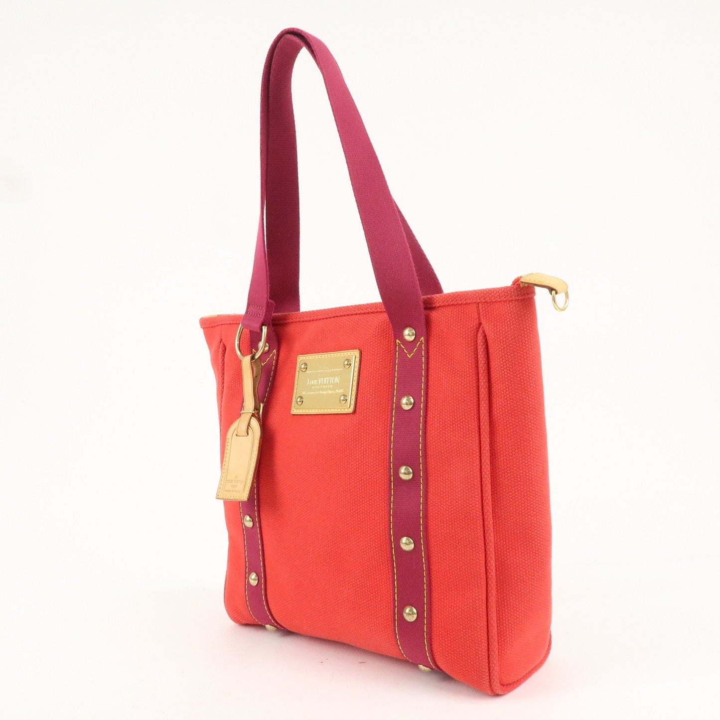 Louis Vuitton Antigua Cabas MM Tote Bag Hand Bag Rouge M40034