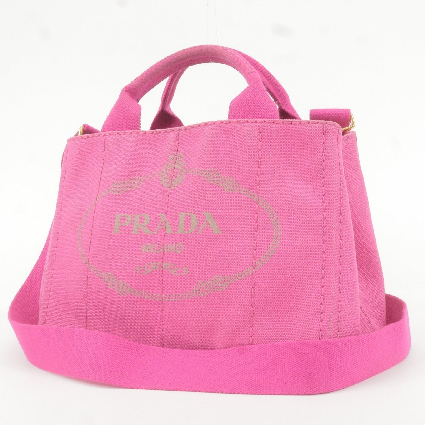 Prada Canapa Mini Canvas 2Way Bag Shoulder Bag Hand Bag Pink