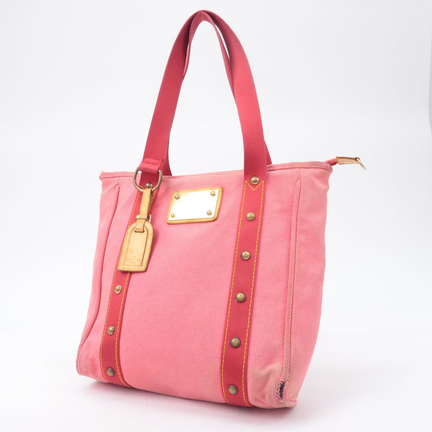 Louis Vuitton Antigua Cabas MM Canvas Tote Bag Rose M40085