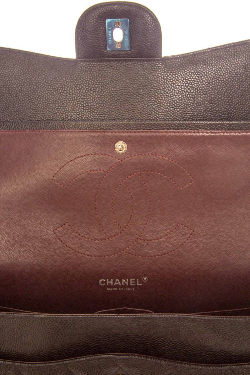 Chanel Black Jumbo Caviar Double Flap SHW  Handbag