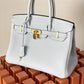 HM Birkin Nata Swift White For Women Gold Toned Hardware 11.8in/30cm