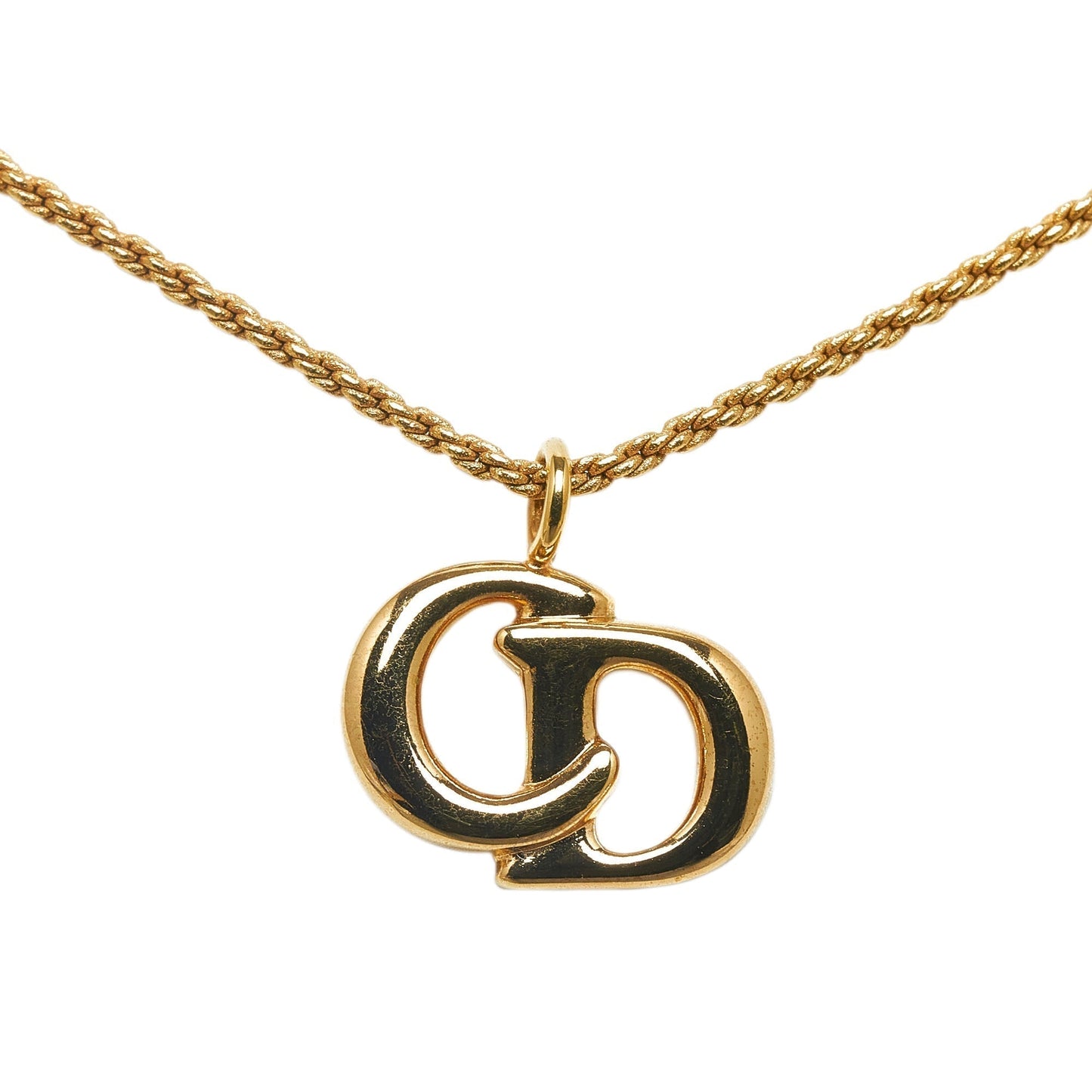 DIOR CD Logo Pendant Necklace Costume Necklace