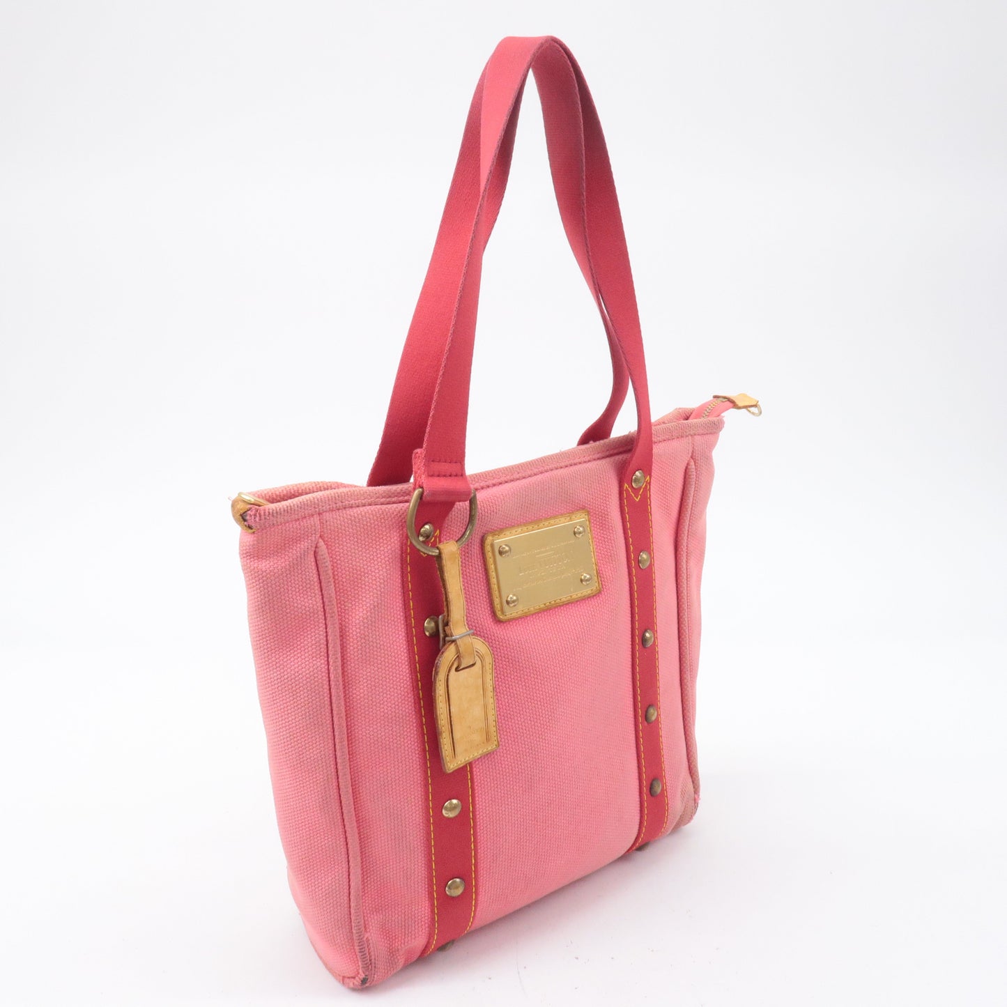 Louis Vuitton Antigua Cabas MM Canvas Tote Bag Rose M40085