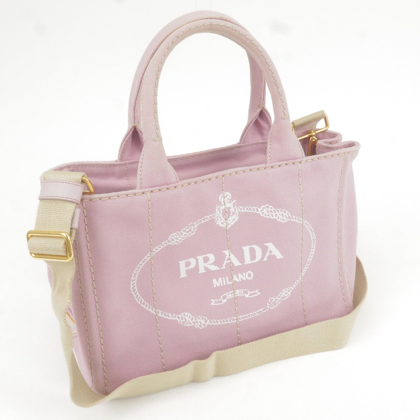 Prada Canapa Mini Canvas 2Way Bag Shoulder Bag Lavender 1BG439