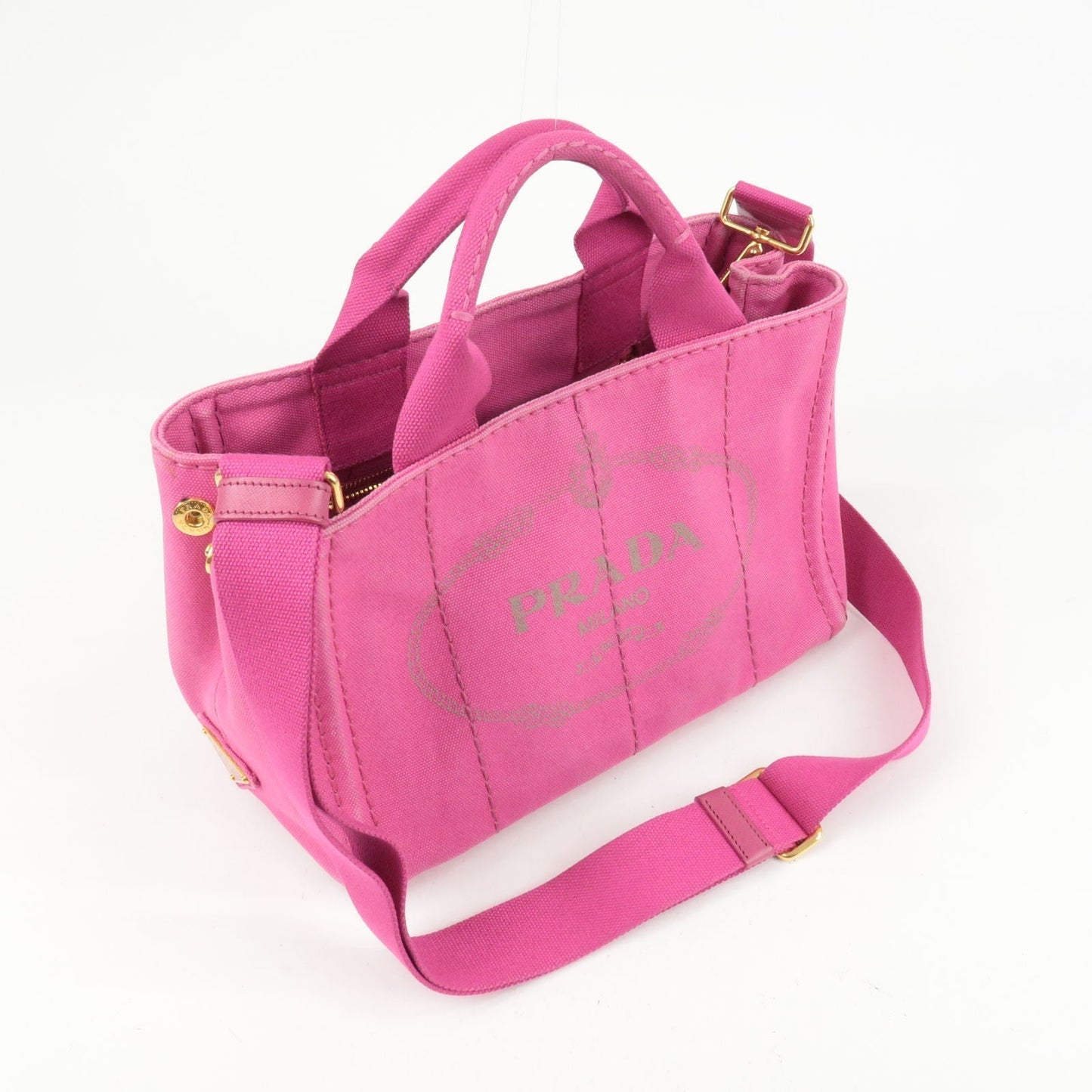 Prada Canapa Mini Canvas 2Way Bag Shoulder Bag Hand Bag Pink