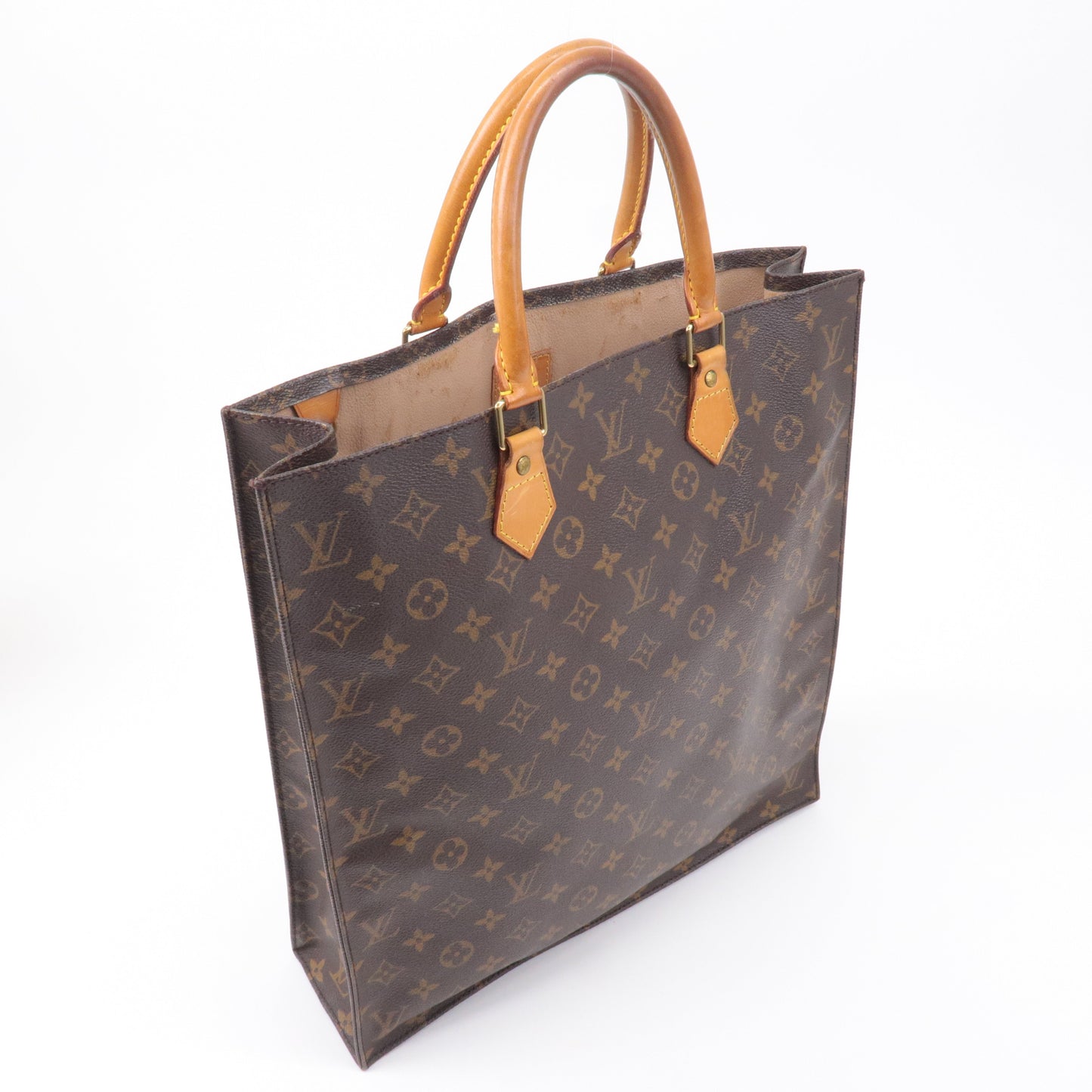 Louis Vuitton Monogram Sac Plat Hand Bag Tote Bag M51140