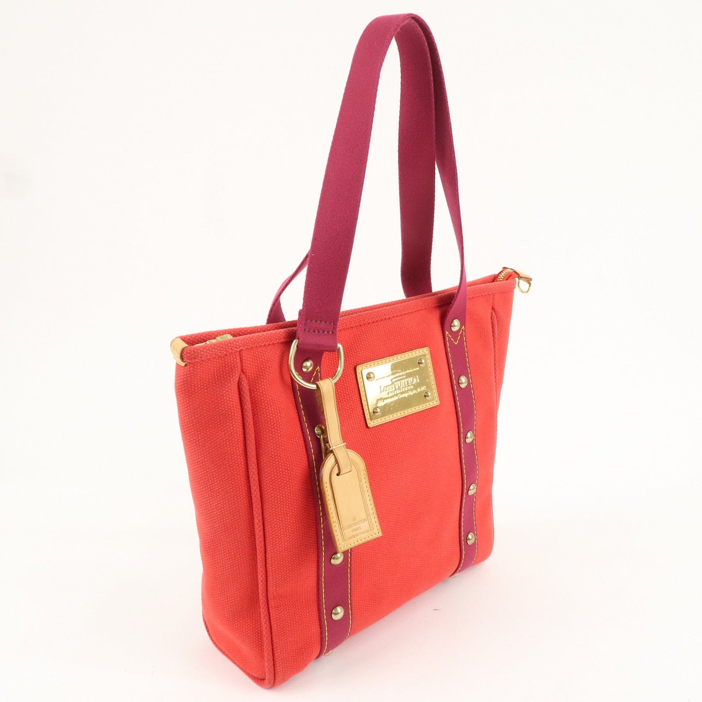 Louis Vuitton Antigua Cabas MM Tote Bag Hand Bag Rouge M40034