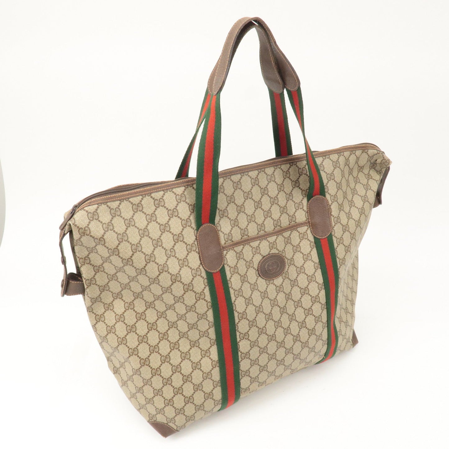 GUCCI Old Gucci Sherry GG Plus Leather Tote Bag 156.19.014