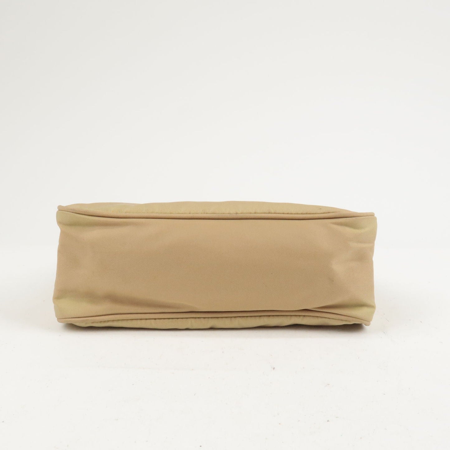 Prada Logo Nylon Hand Bag Pouch Beige