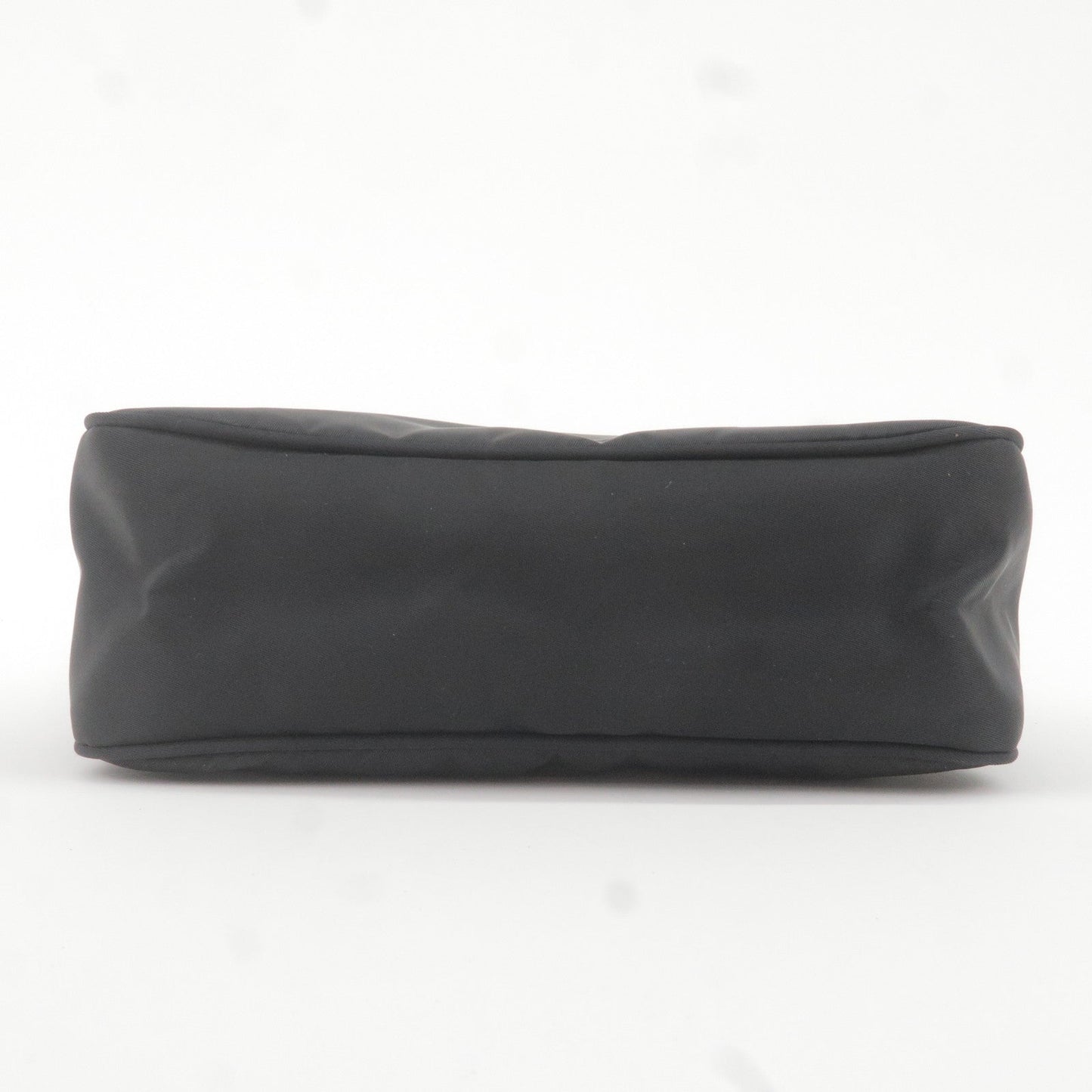 Prada Logo Nylon Hand Bag Pouch Purse NERO Black MV519