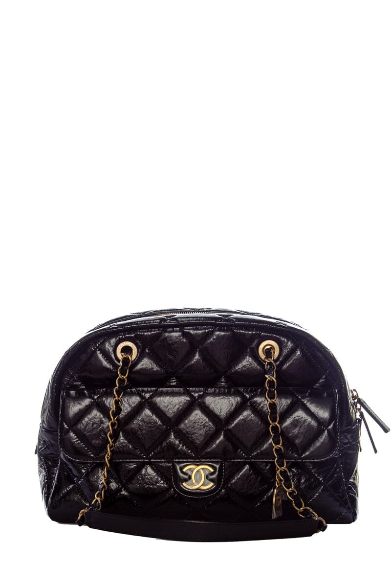 Chanel Black CC diamond Quilted Bowling GHW  Handbag ( 2023 Cruise)