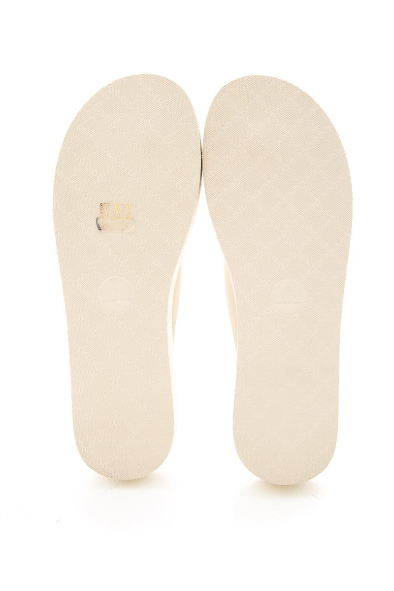 Gucci Ivory Rubber Logo Flip Flop Sandals SZ 40