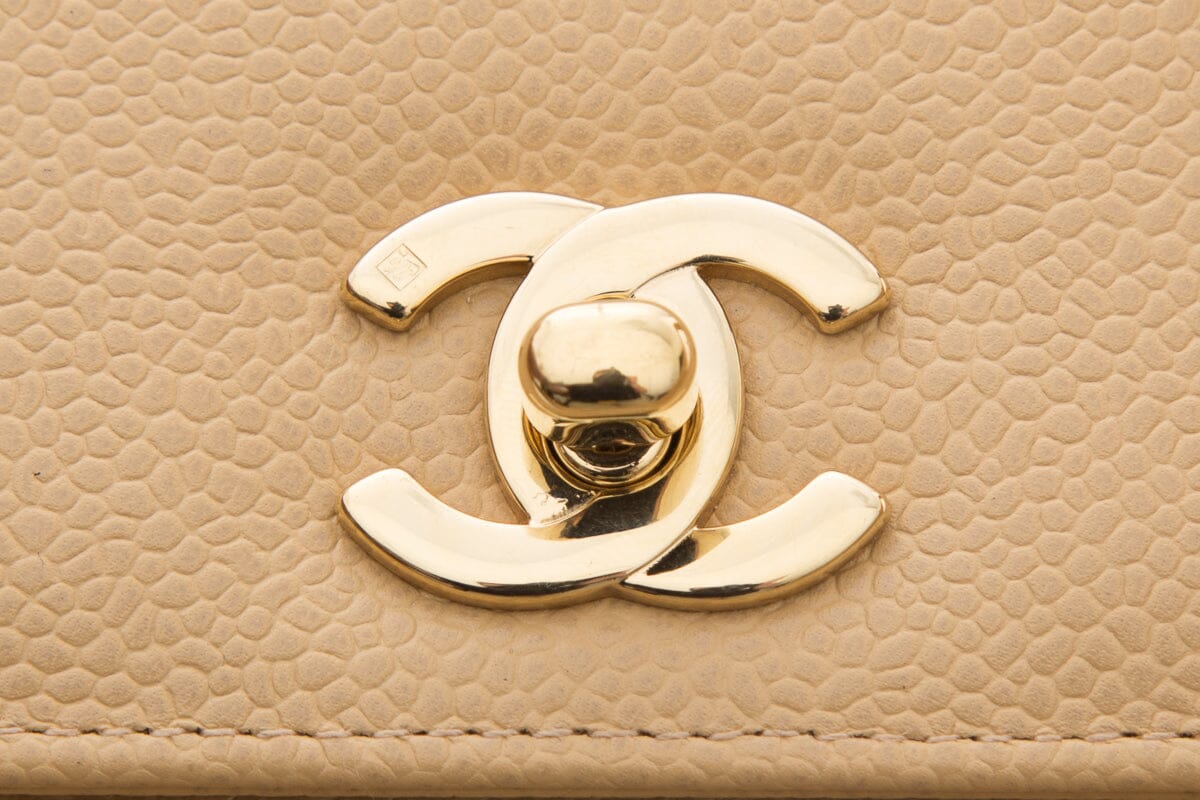 Chanel Vintage 1997-99 Nude Caviar Leather Handbag