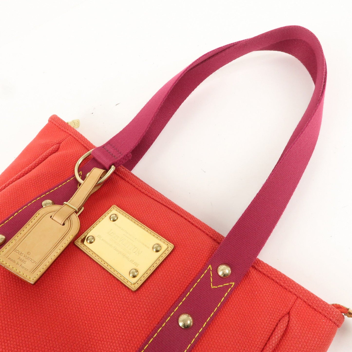 Louis Vuitton Antigua Cabas MM Tote Bag Hand Bag Rouge M40034