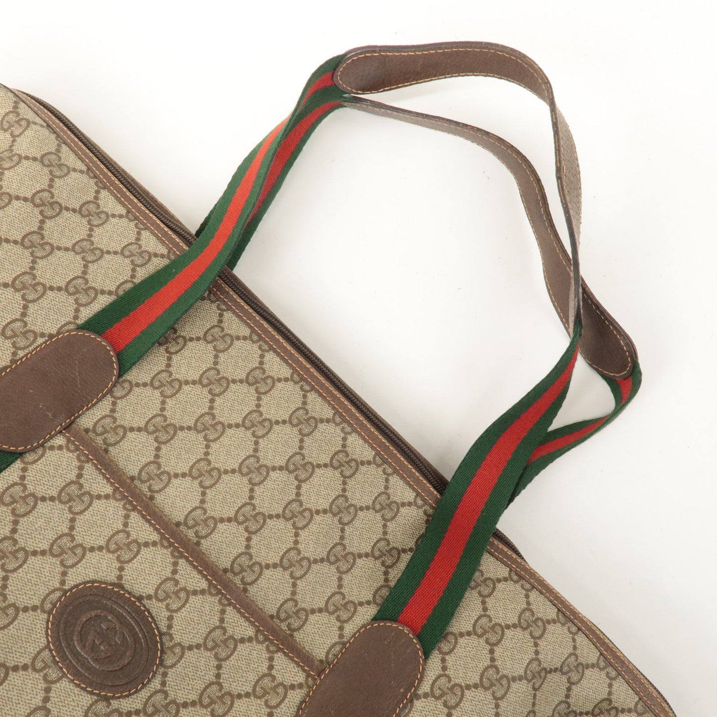 GUCCI Old Gucci Sherry GG Plus Leather Tote Bag 156.19.014