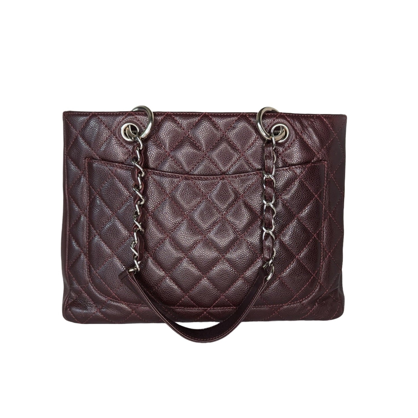 Chanel bags Burgundy Quilted Caviar Grand Shopping Tote GST