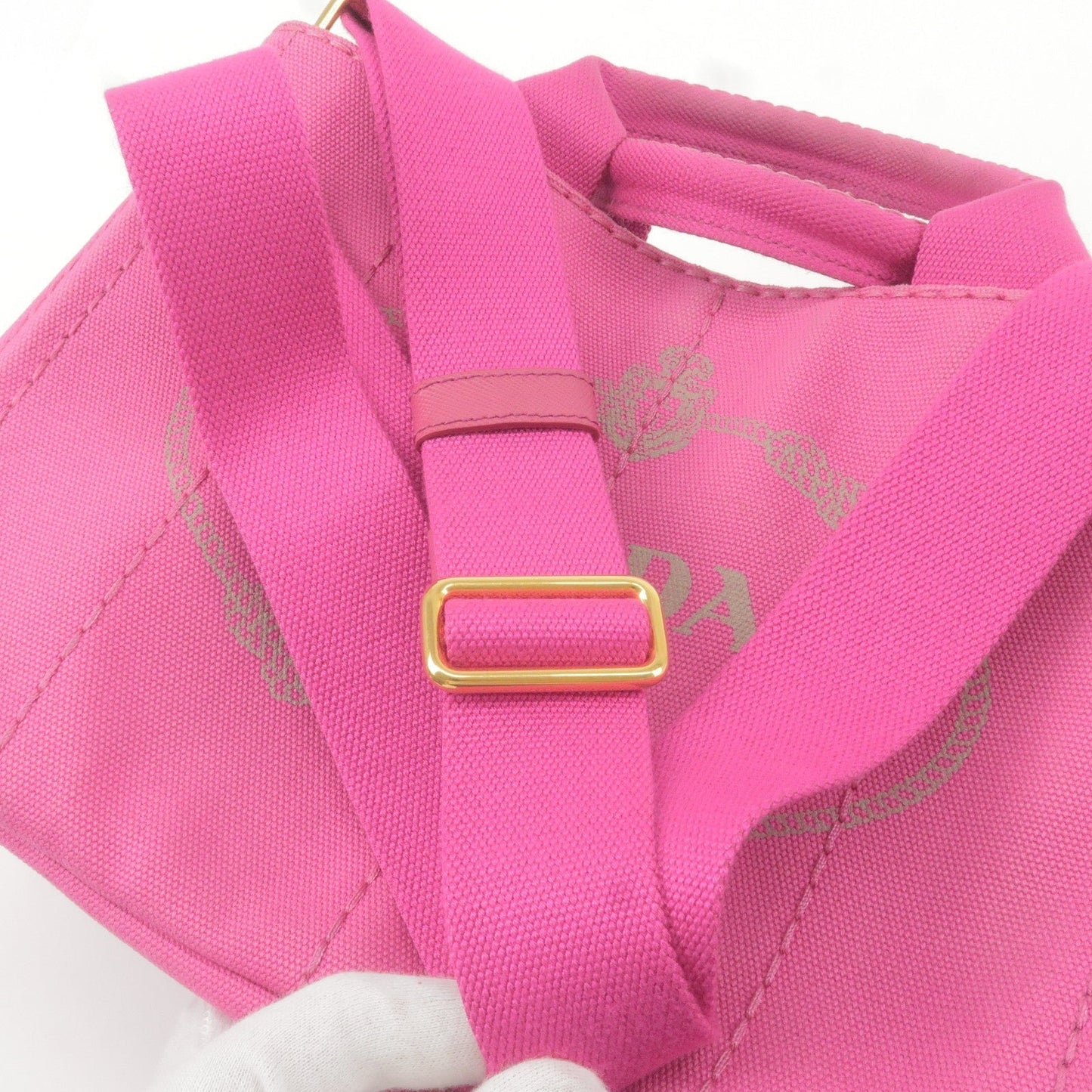 Prada Canapa Mini Canvas 2Way Bag Shoulder Bag Hand Bag Pink