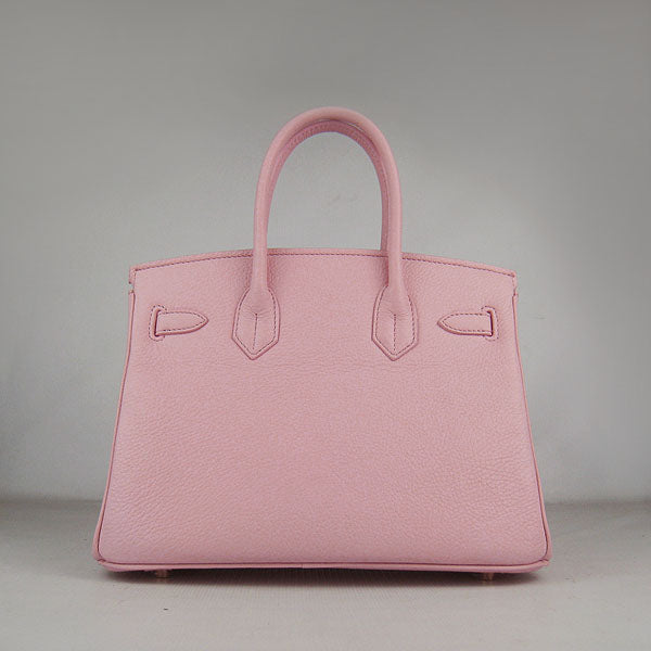 Hermes Birkin 30cm Togo Leather Handbags Pink Golden