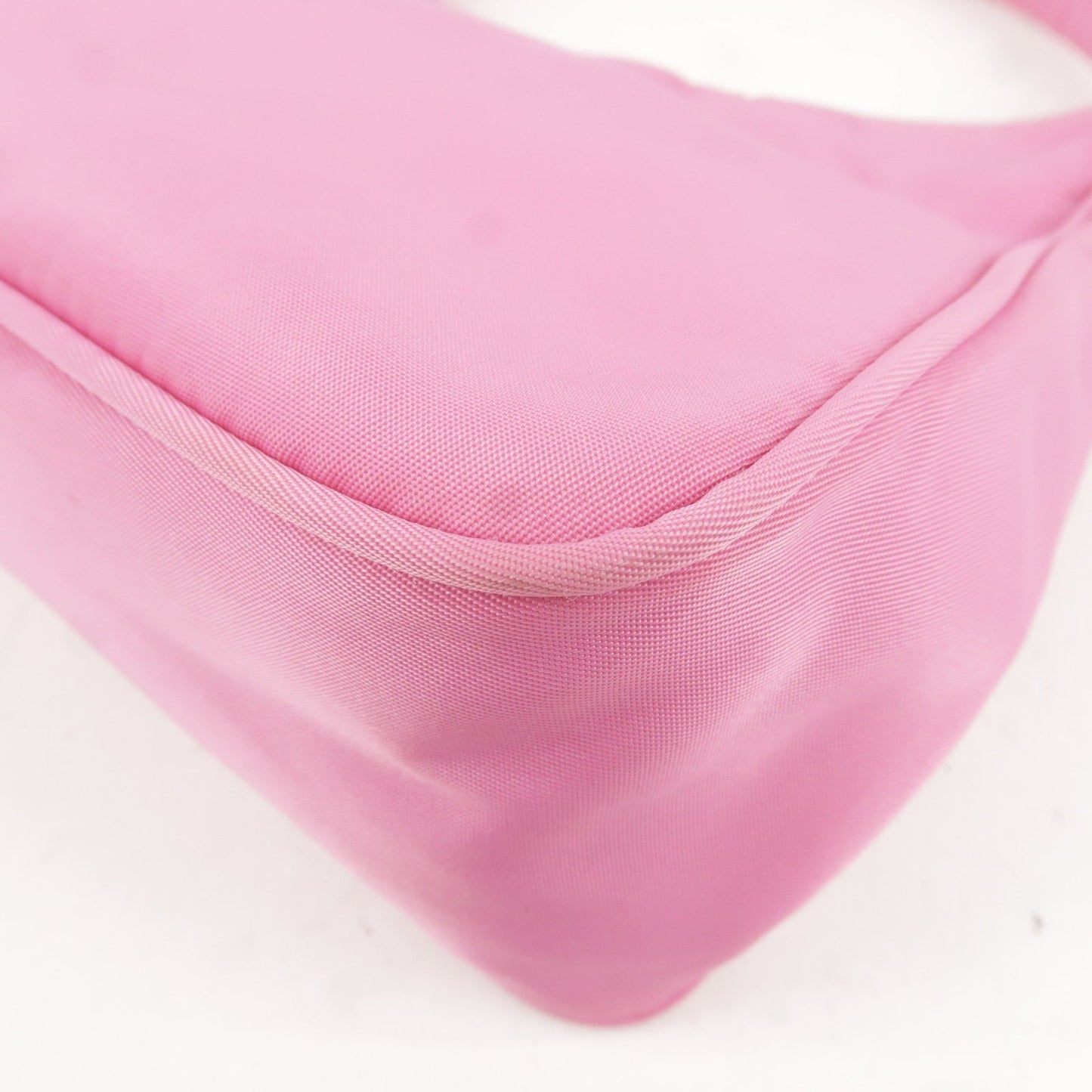 Prada Logo Nylon Hand Bag Shoulder Bag Pouch Purse Pink MV515