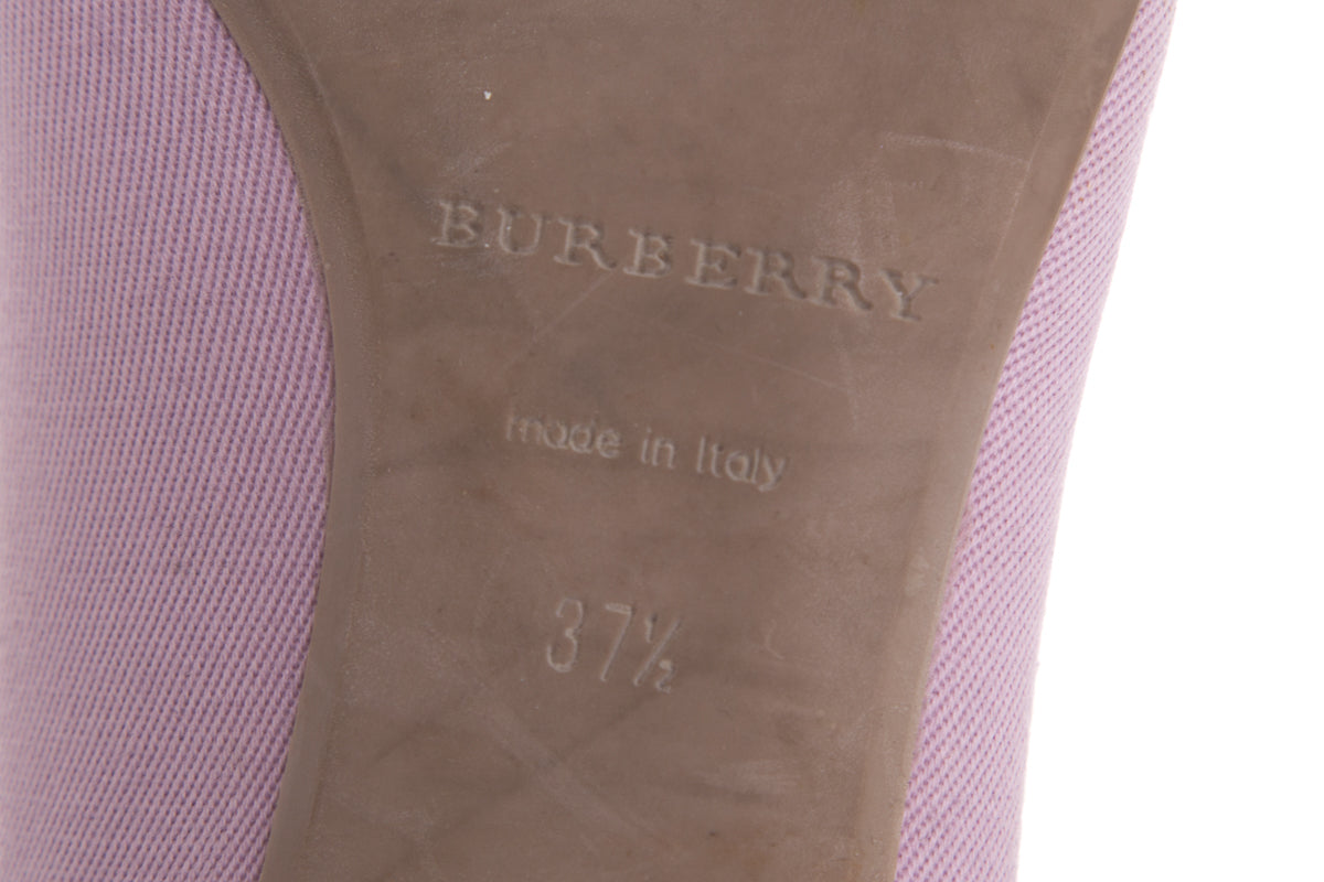 Burberry Lilac Buckle Pointed Toe Flats SZ 37.5