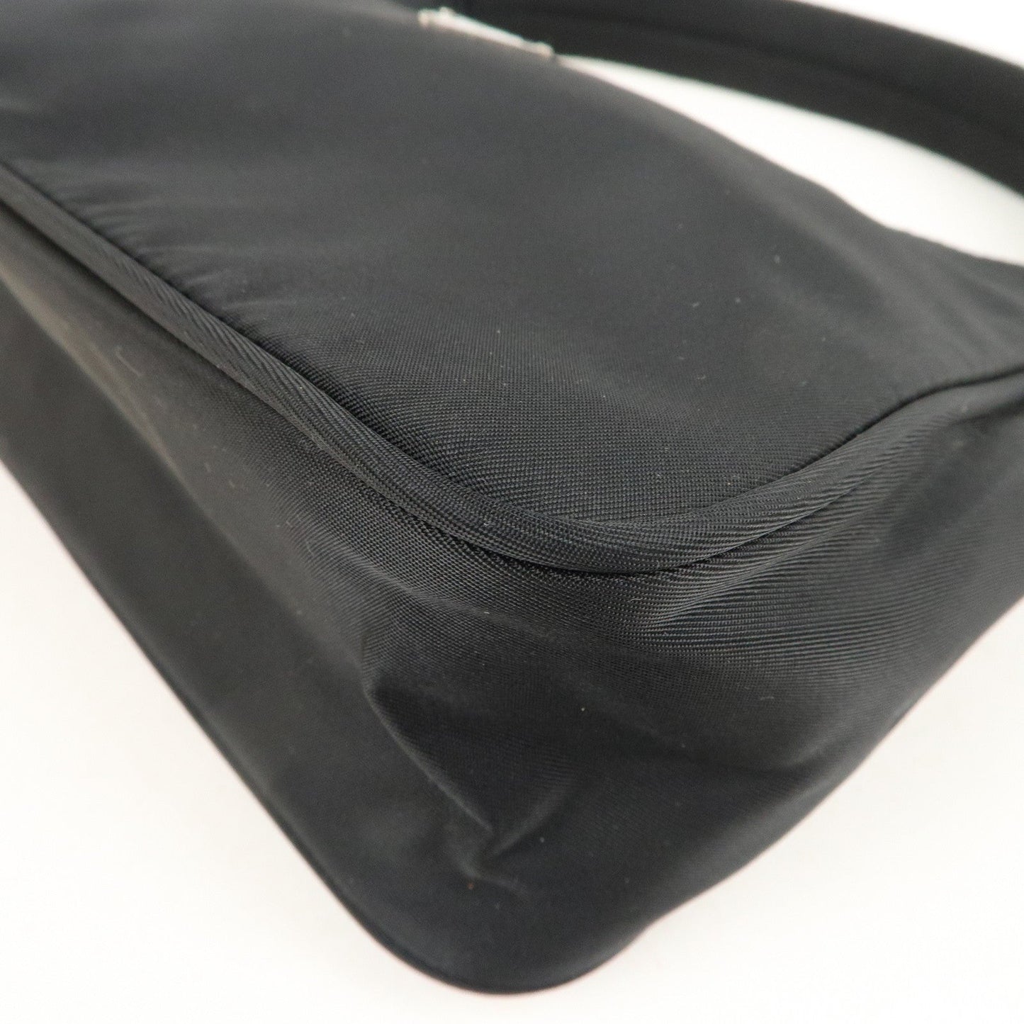 Prada Logo Nylon Hand Bag Pouch Purse Black MV515